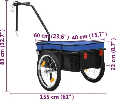 Fahrrad Lastenanhänger DELUKE® SHARK blau | bis 50 kg | inkl. Reflektoren | Fahrradanhänger Transportanhänger Handwagen Fahrradzubehör – Bild 11