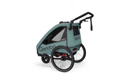 Kinderfahrradanhänger Qeridoo QUPA 2 Plus Zweisitzer – Mineral Blue – Bild 4