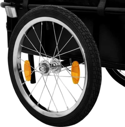 Fahrradanhänger für 2 Kinder ELITE DELUKE® schwarz/rot | 40kg belastbar | inkl. Sicherheitsgurte & Seitenfenster - Kinderanhänger für Fahrrad Kinderwagen am Fahrrad – Bild 8